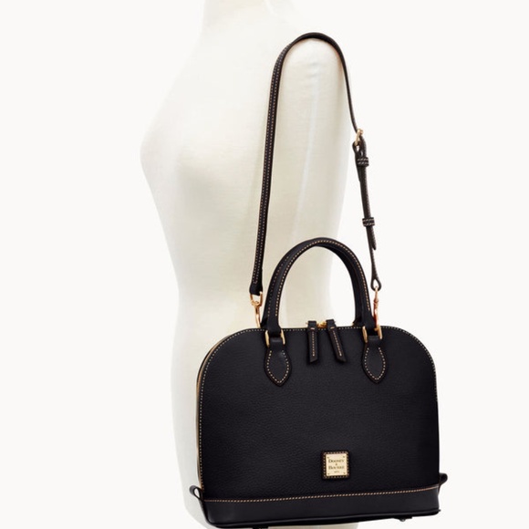 Dooney & Bourke Pebble Grain Zip Satchel Black - Picture 4 of 8